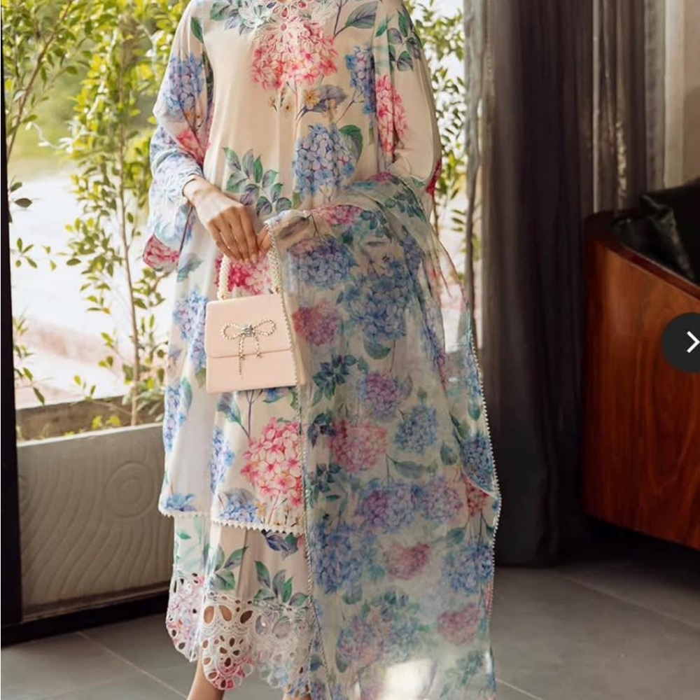 Floral Dress with Matching Shawl